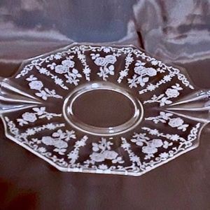 💲SALE💲 Rare Vintage Fostoria Midnight Rose Two Handled Cake Plate